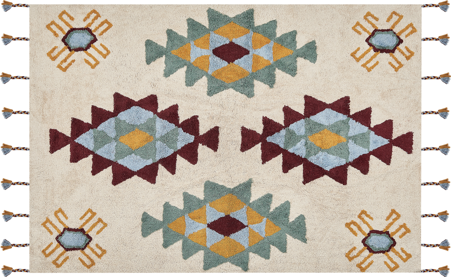 Teppich Baumwolle mehrfarbig 160 x 230 cm geometrisches Muster DUZCE Bild 1