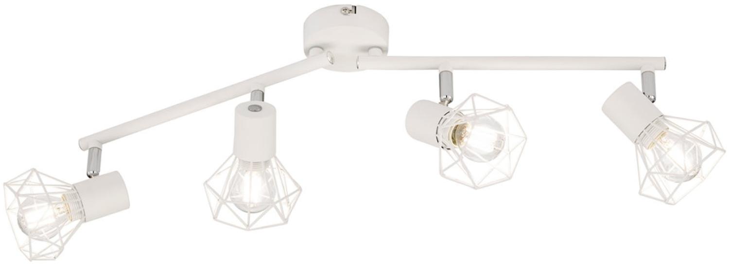 LED Deckenstrahler Weiß 4flammig, Gitterlampe schwenkbar, 60cm lang Bild 1