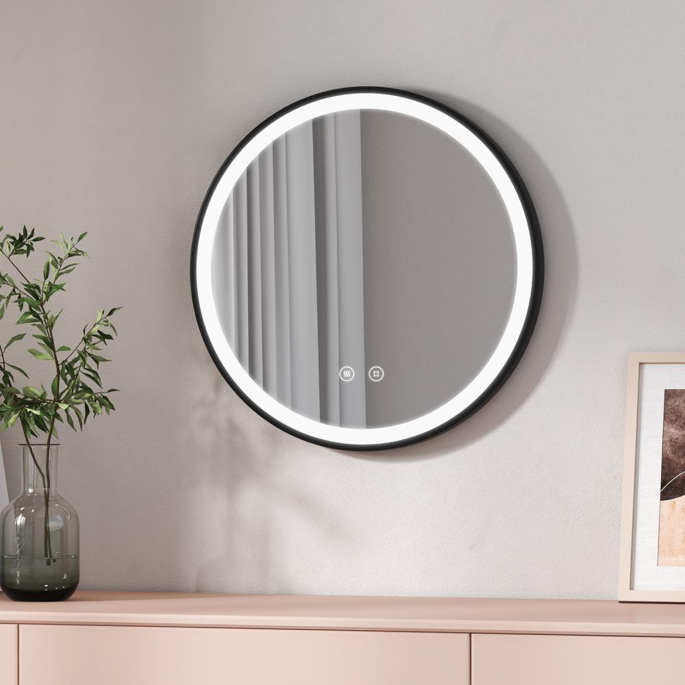 EMKE Badspiegel Rund Mit LED Beleuchtung Touch Beschlagfrei Wandspiegel Dimmbar 50cm Bild 1
