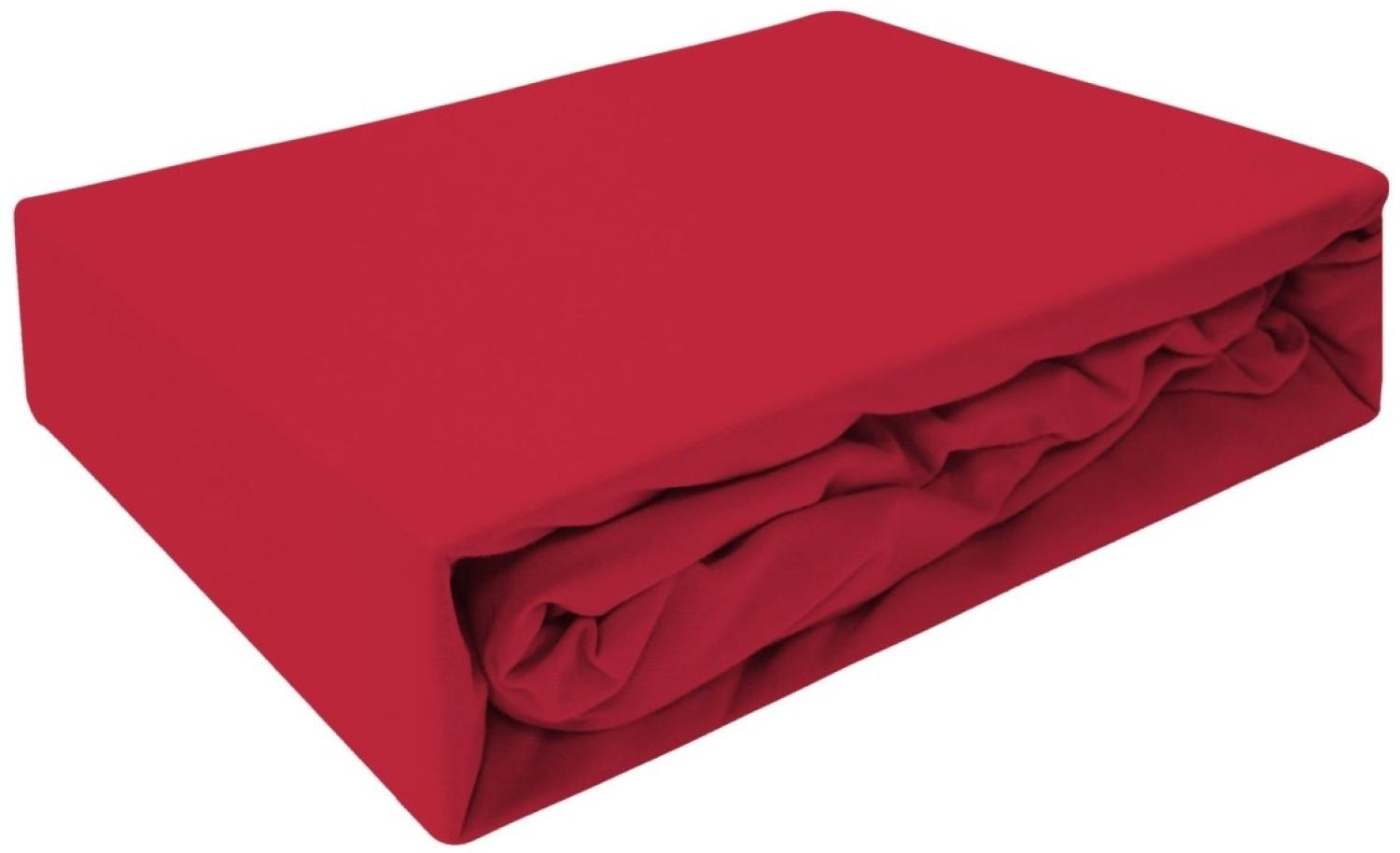 Premium Boxspring Bettlaken Lycra 160x200 Rot Bild 1