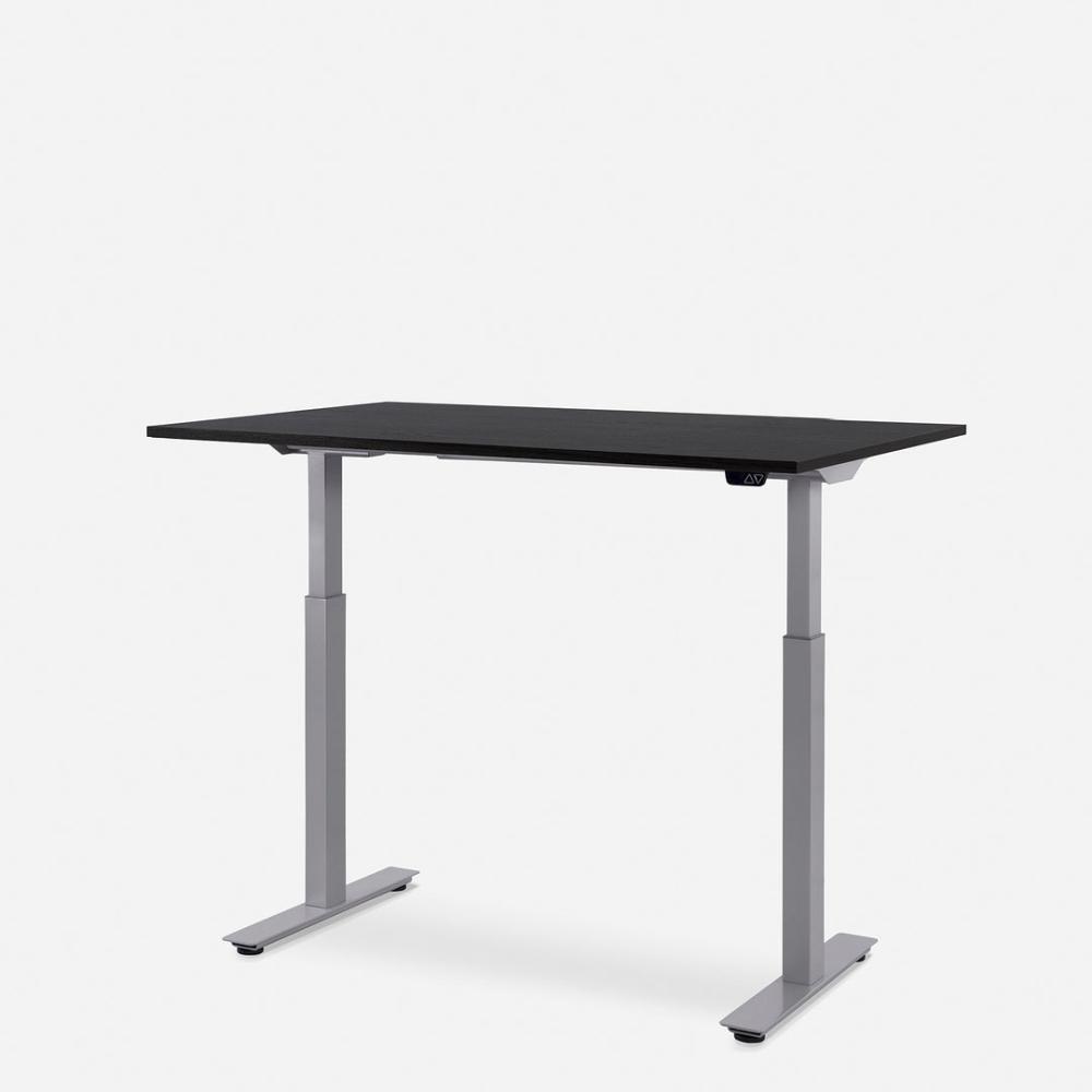 120 x 80 cm WRK21® SMART - Sorano Eiche Dunkelbraun / Grau elektrisch höhenverstellbarer Schreibtisch Bild 1