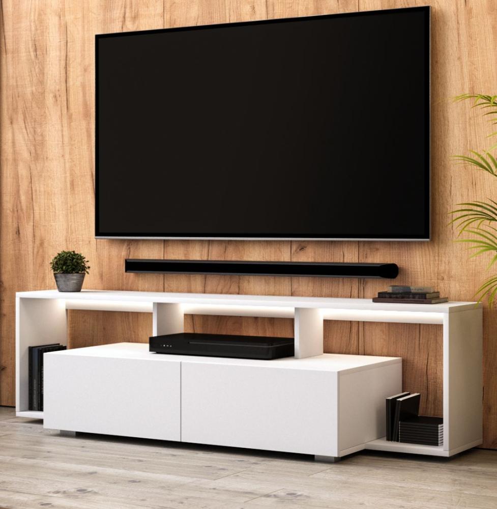 TV-Lowboard Clean in weiß mit Beleuchtung 150 cm Bild 1