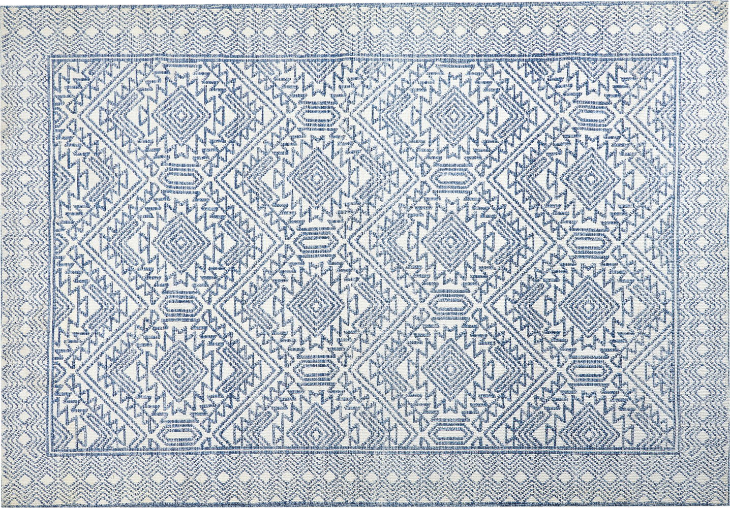 Teppich blau weiß 160 x 230 cm geometrisches Muster KAWAS Bild 1