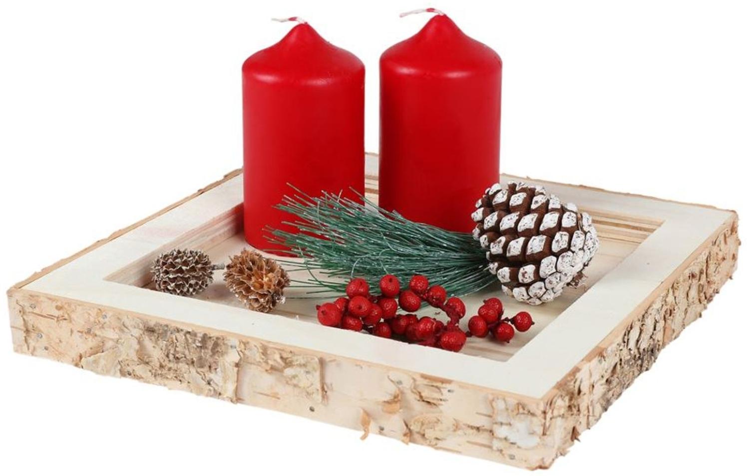 Dekotablett Holztablett Kerzenhalter Tischdeko Weihnachtsdeko Gesteckunterlage Bild 1