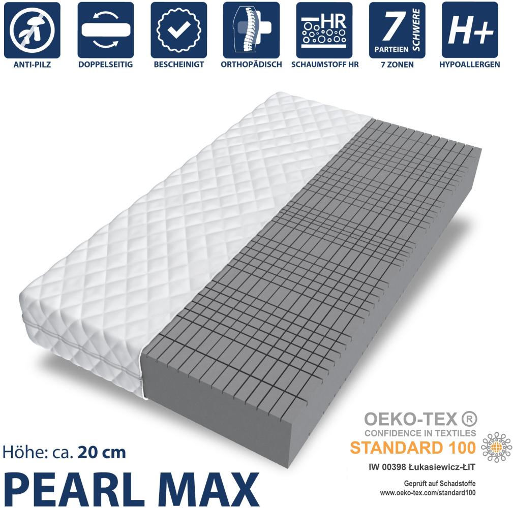 'Pearl Max' Matratze 7-Zonen-Kaltschaum mit Konturschnitt, Höhe 20 cm, H4, 180 x 200 cm Bild 1
