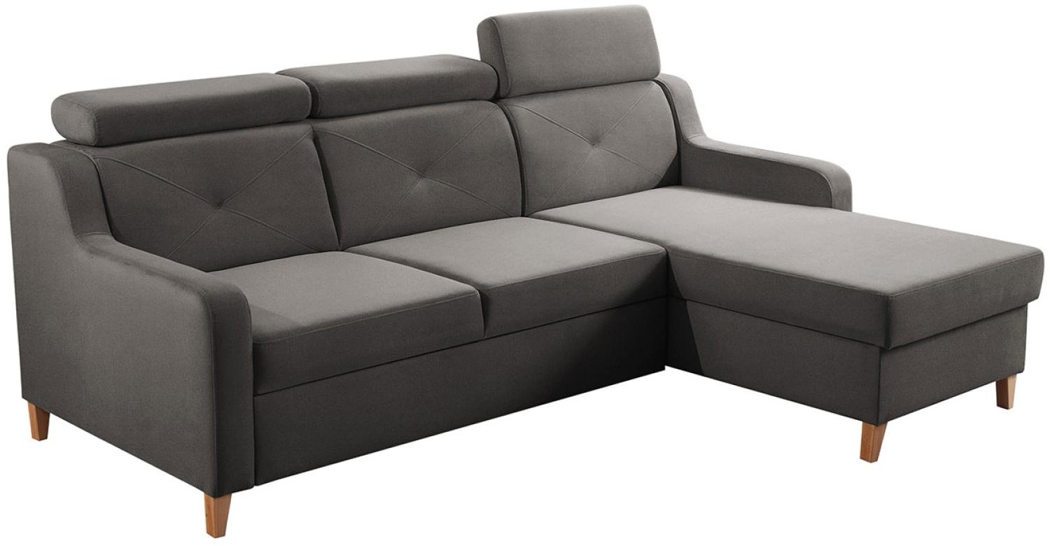 Ecksofa Enikor, 3 Sitzer L-Form Sofa mit Bettkasten und Schlaffunktion (Kronos 22, Seite: Rechts) Bild 1