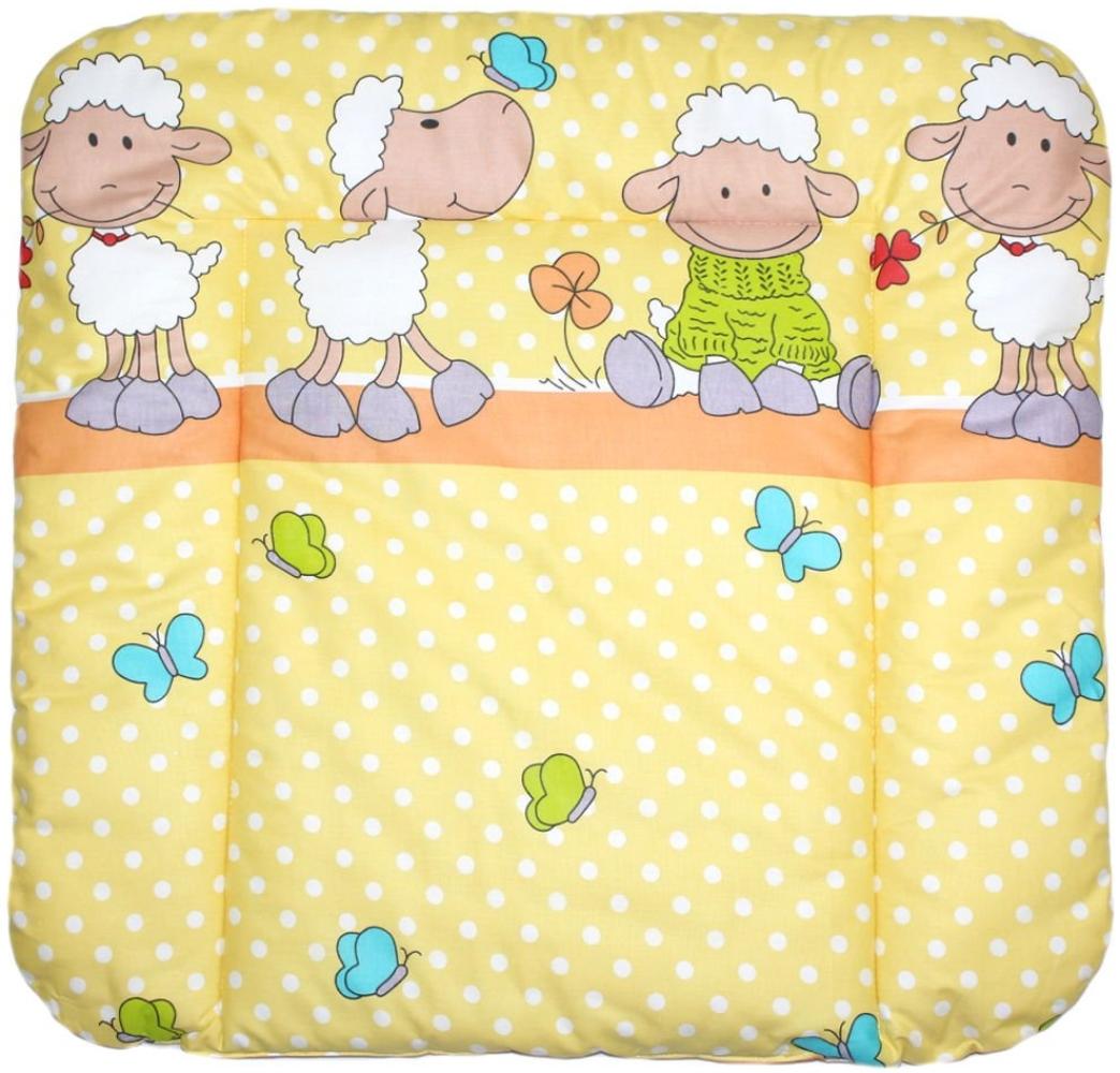 Baby Auflage Wickelauflage - Schaf GELB/ORANGE - 70x50 cm 70x70 cm 70x85 cm Wickeltischauflage 70x85 cm Bild 1