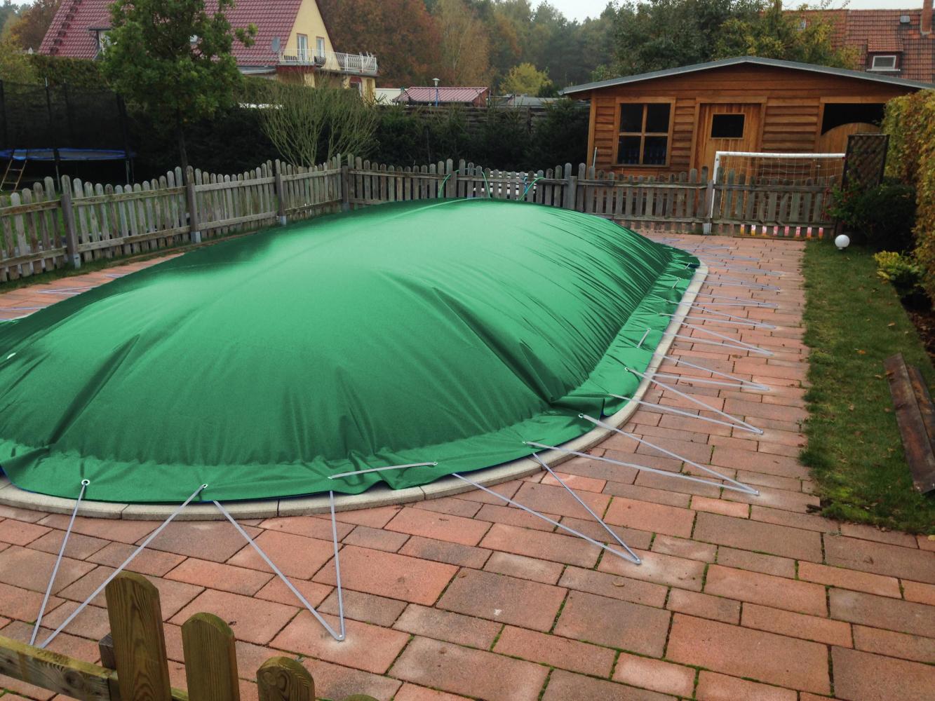 aufblasbare Winterplane für ovale Pools 4,90 x 2,50 cm Grün Bild 1