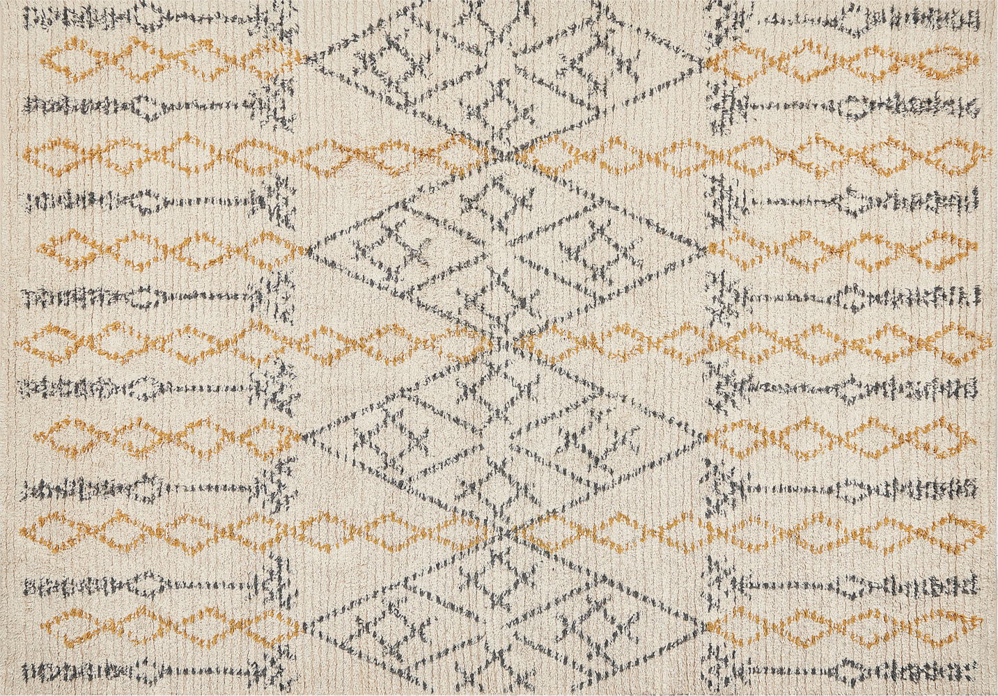 Teppich Baumwolle beige gelb 160 x 230 cm geometrisches Muster KADAPA Bild 1