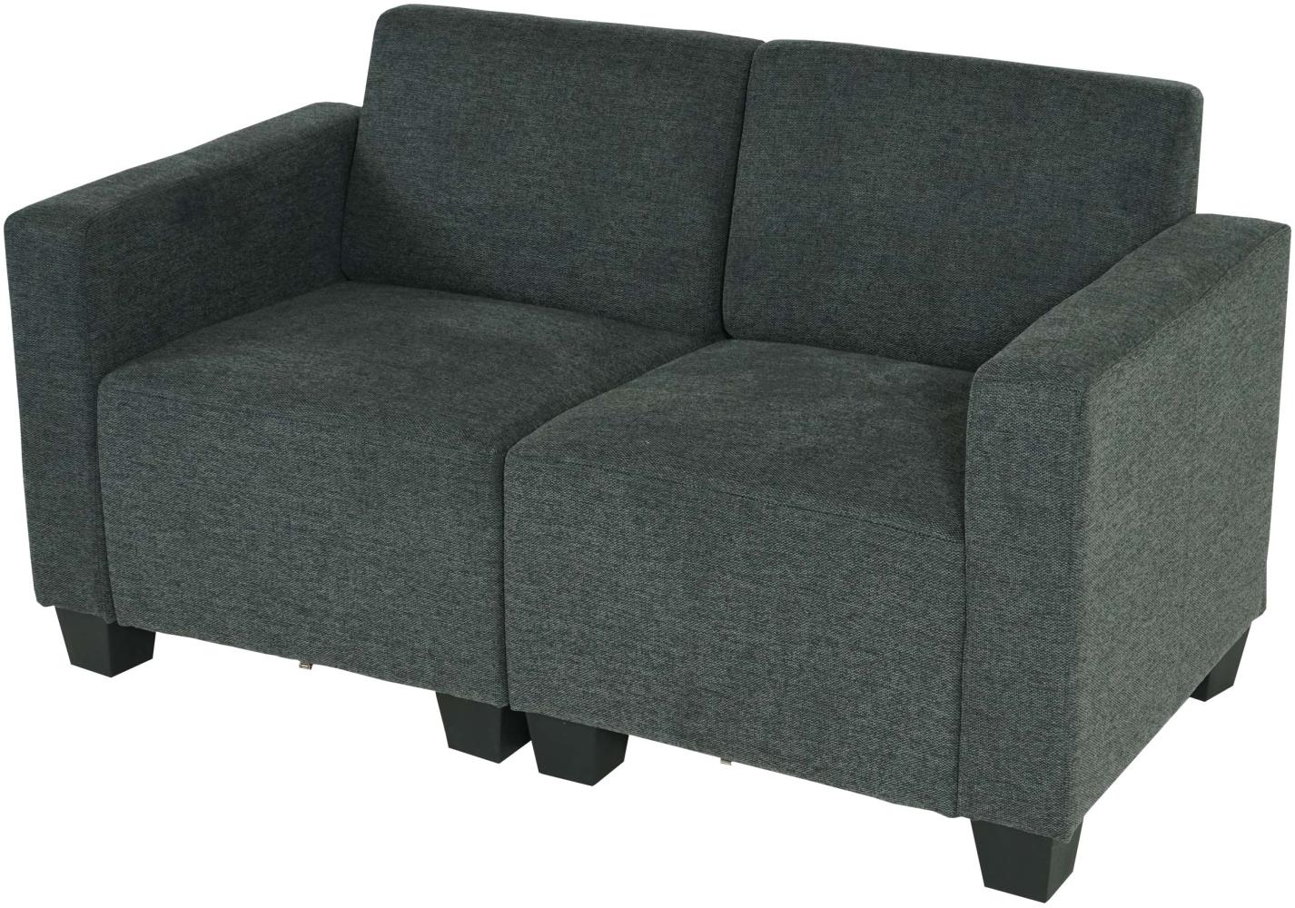 Modular 2-Sitzer Sofa Couch Lyon, Stoff/Textil ~ anthrazit-grau Bild 1