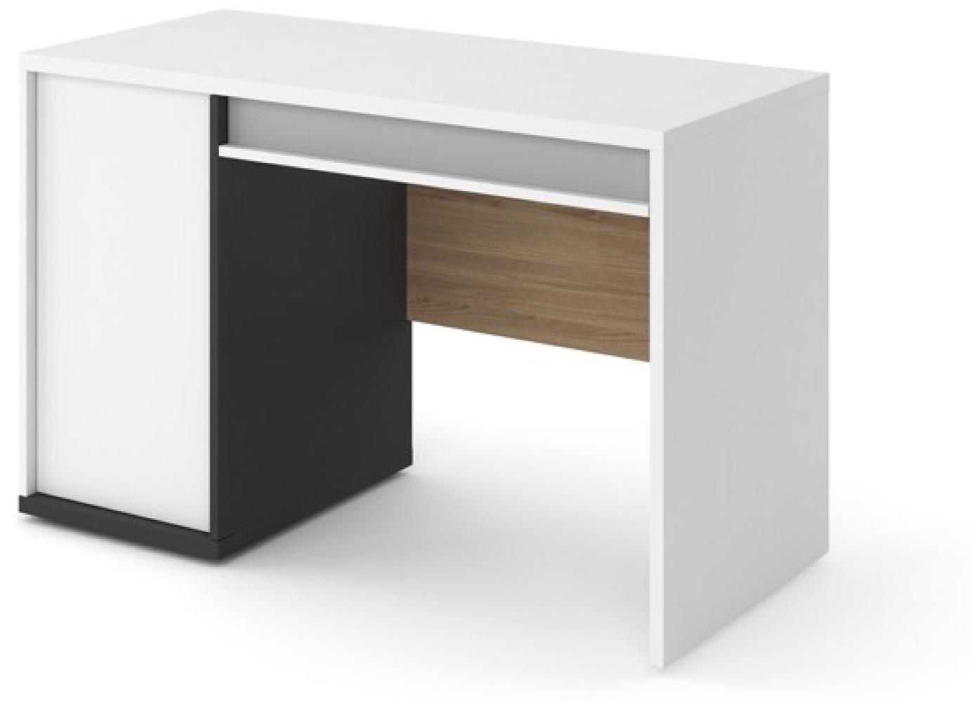 Schreibtisch "Imola" Schülerschreibtisch 120x56cm weiß graphit grau Salisbury Eiche Bild 1