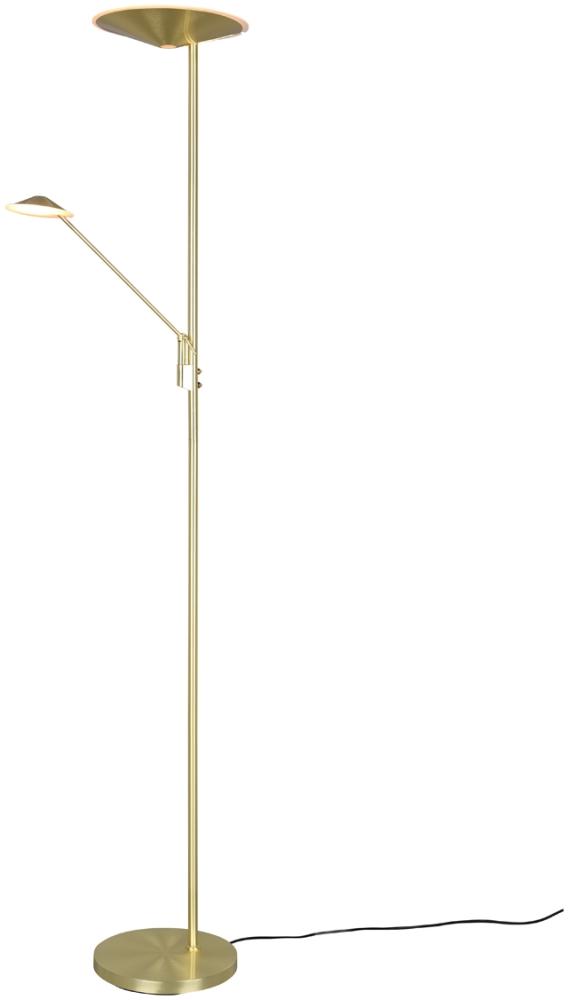 LED Deckenfluter BRANTFORD Messing schwenkbar mit Lesearm, Höhe 180cm Bild 1