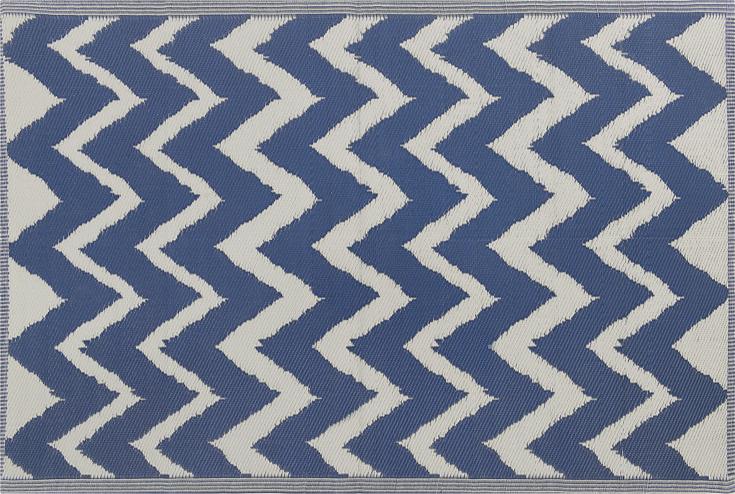 Outdoor Teppich marineblau 120 x 180 cm ZickZack-Muster Kurzflor SIRSA Bild 1