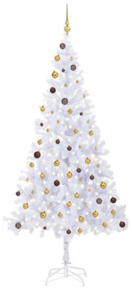 vidaXL Künstlicher Weihnachtsbaum mit LEDs & Schmuck 210 cm 910 Zweige, Mit Beleuchtung [3077495] Bild 1