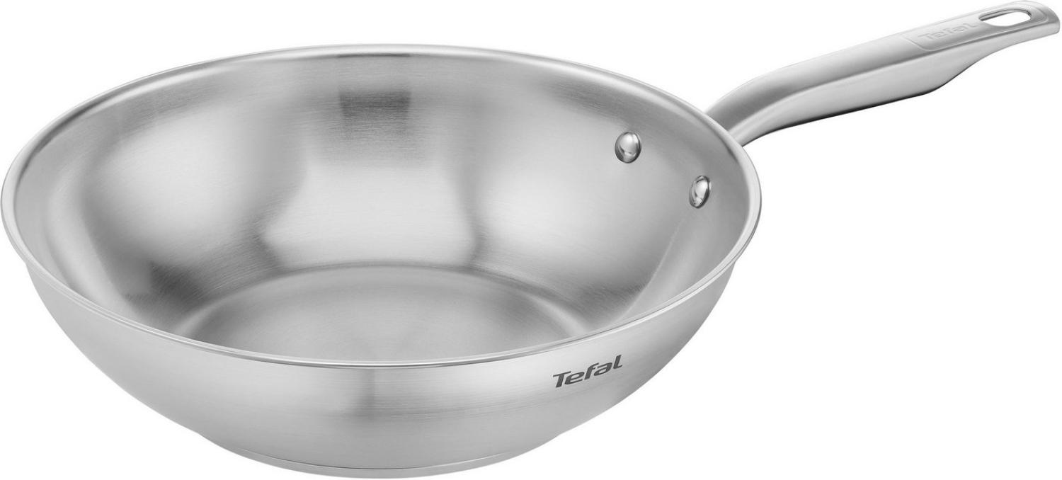 Tefal E49219 Virtuoso Wokpfanne 28 cm | hochwertiger Premium-Edelstahl | unversiegelt | gebürstetes Finish | induktionsgeeignet | Backofengeeignet bis zu 250°C | Edelstahl Bild 1