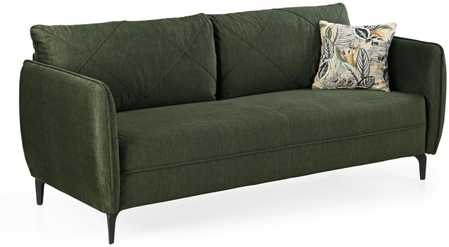 Sofa 3 Sitzer Couch Sitzsofa Loungesofa ca. 200 cm NOVARA Microvelours Samt Grün Bild 1