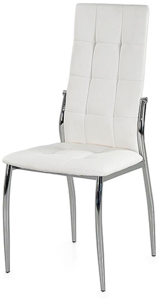 Stuhl 'FREIBURG' 4er-Set in weiß mit Karosteppung Bild 1