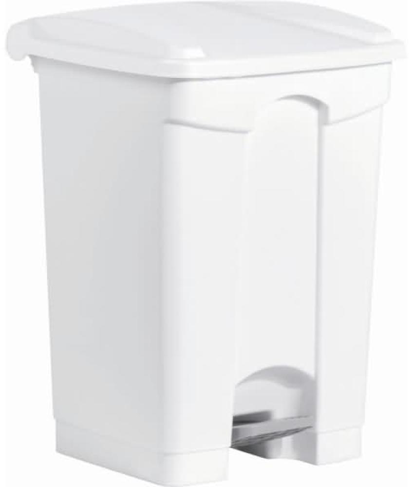 Helit Tretabfallbehälter Kunststoff rechteckig 45l weiß mit weißem Dec Bild 1