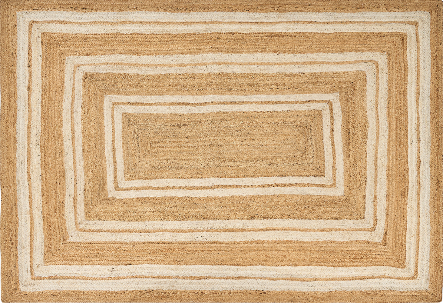 Teppich Jute beige 160 x 230 cm geometrisches Muster Kurzflor ELMALI Bild 1