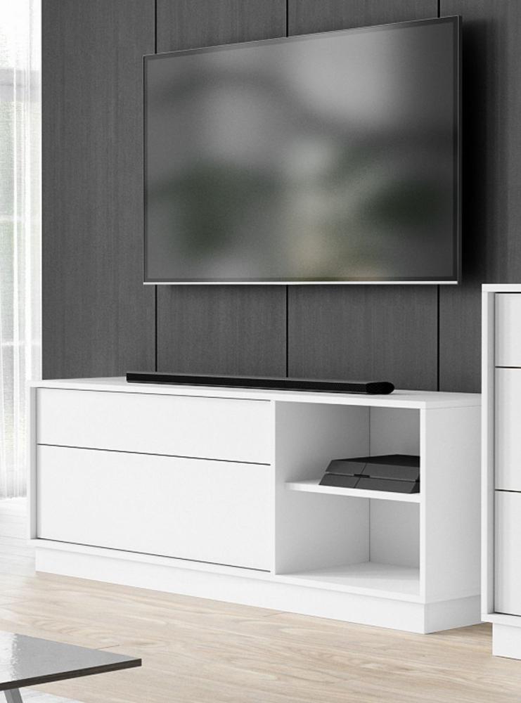 TV-Lowboard Stream in weiß 136 x 52 cm Bild 1