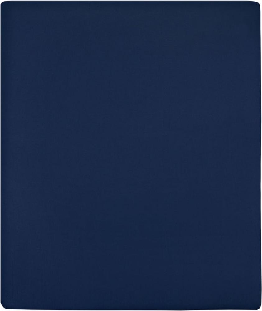 Spannbettlaken 2 Stk. Jersey Marineblau 180x200 cm Baumwolle Bild 1