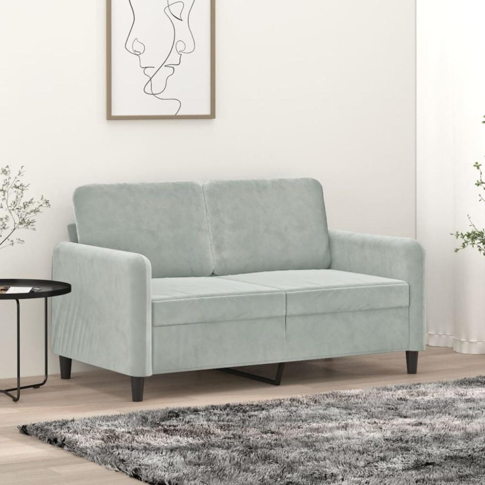 vidaXL 2-Sitzer-Sofa Hellgrau 120 cm Samt Bild 1
