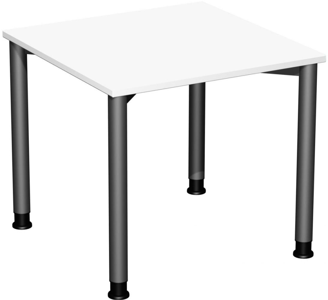 Schreibtisch, höhenverstellbar, 80x80cm, Weiß / Anthrazit Bild 1