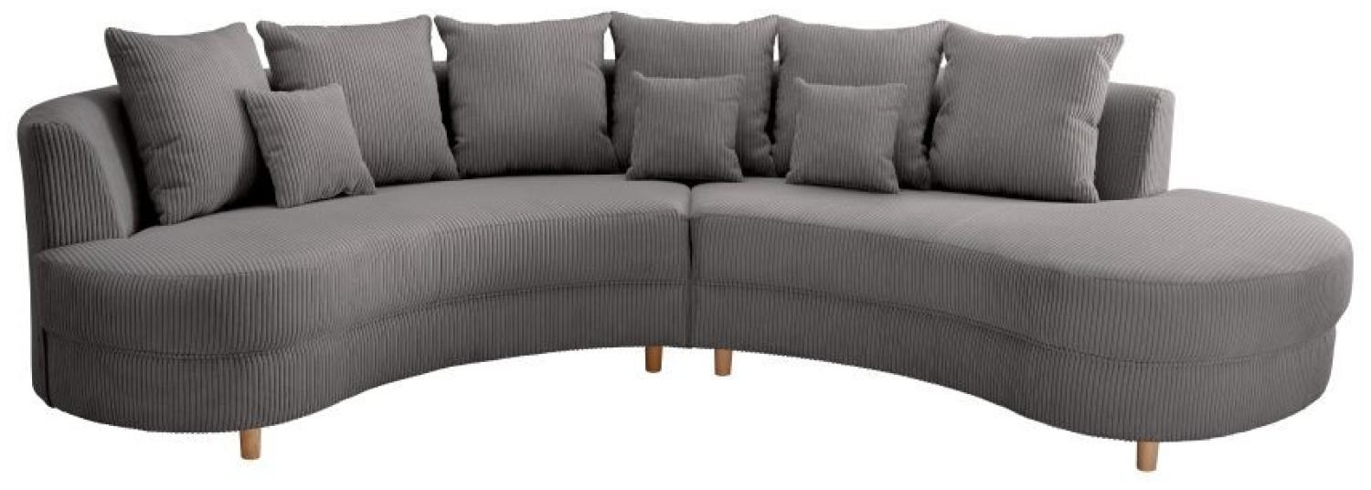 Big Sofa Limona von Benformato Cord Bezug ohne Hocker Grau & rechts Bild 1