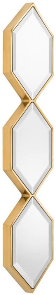 Casa Padrino Designer Wandspiegel Gold 25 x H. 110 cm - Luxus Wohnzimmer Spiegel Bild 1