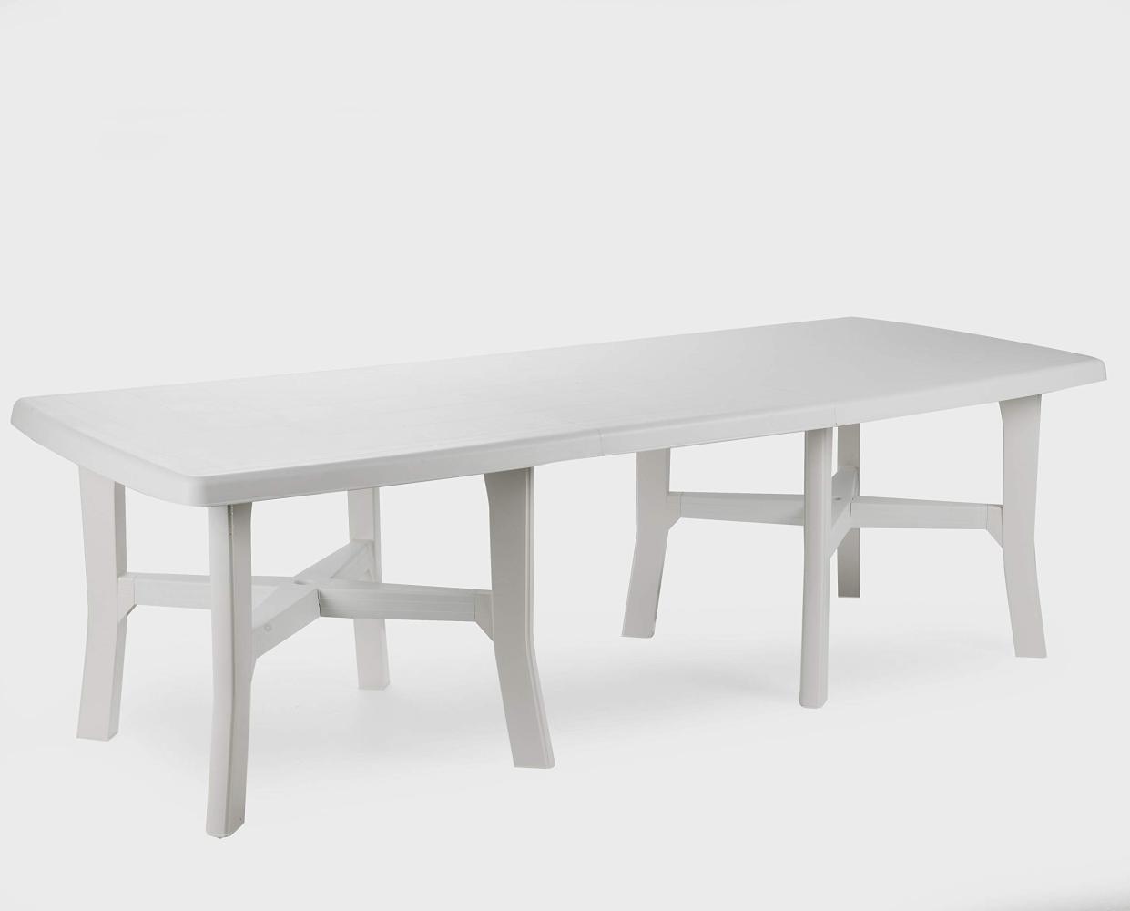 Dmora Rechteckiger ausziehbarer Gartentisch, Made in Italy, 160x100x72 cm (geschlossen), Farbe Weiß Bild 1