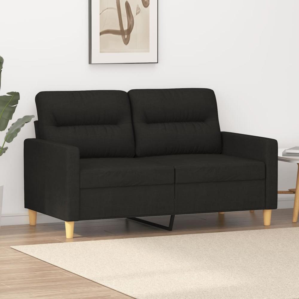 vidaXL 2-Sitzer-Sofa Schwarz 120 cm Stoff Bild 1