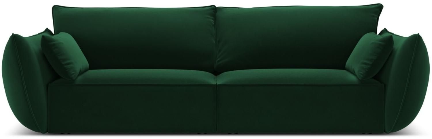 Micadoni 3-Sitzer Sofa Kaelle | Bezug Bottle Green | Beinfarbe Black Plastic Bild 1