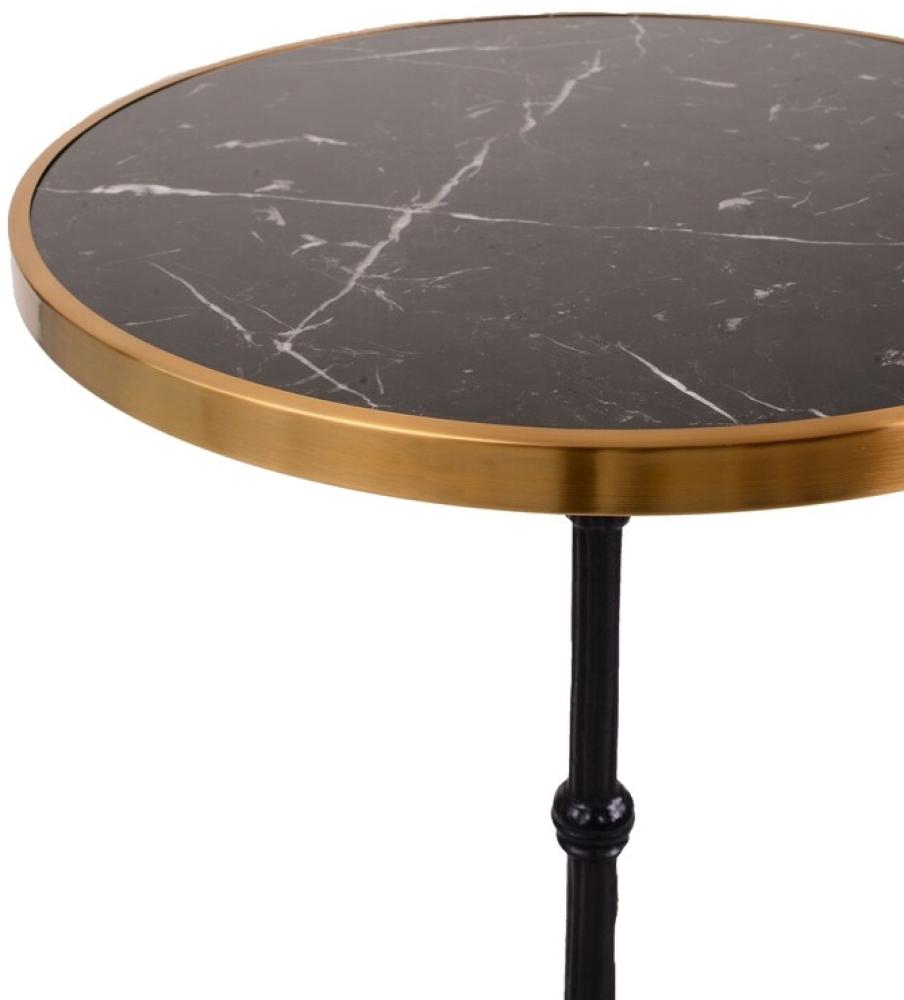 Sit Möbel Tisch, 57 cm rund L = 57 x B = 57 x H = 71 cm Platte schwarz mit Messing, Gestell schwarz Bild 1