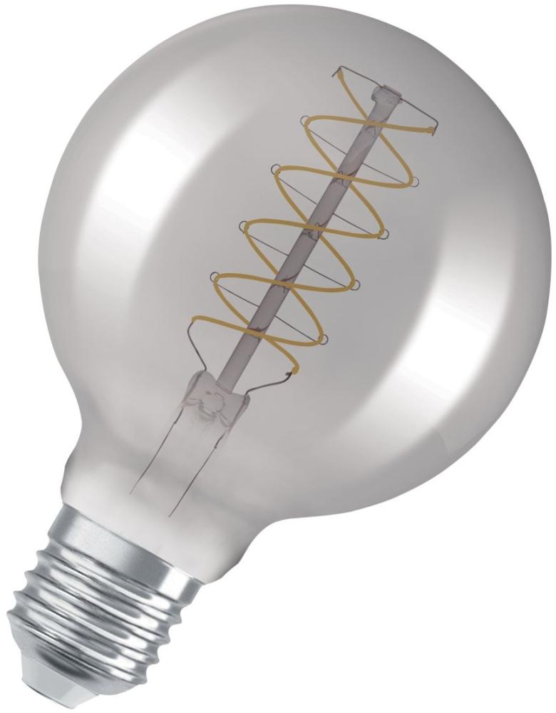 OSRAM Lamps 1906 LED-Lampe mit Smoke-Tönung, 7,8W, 360lm, Kugel-Form mit 95mm Durchmesser&E27-Sockel, warmweiße Lichtfarbe, spiralförmiges Filament, dimmbar,bis zu 15Stunden Lebensdauer, 4058075761216 Bild 1