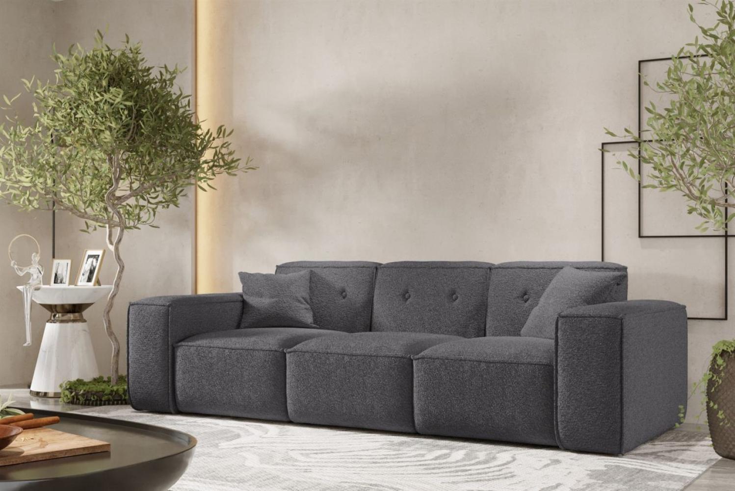 Sofa Designersofa CESINA 3-Sitzer in Stoff Ascot Bukla Grafit Bild 1