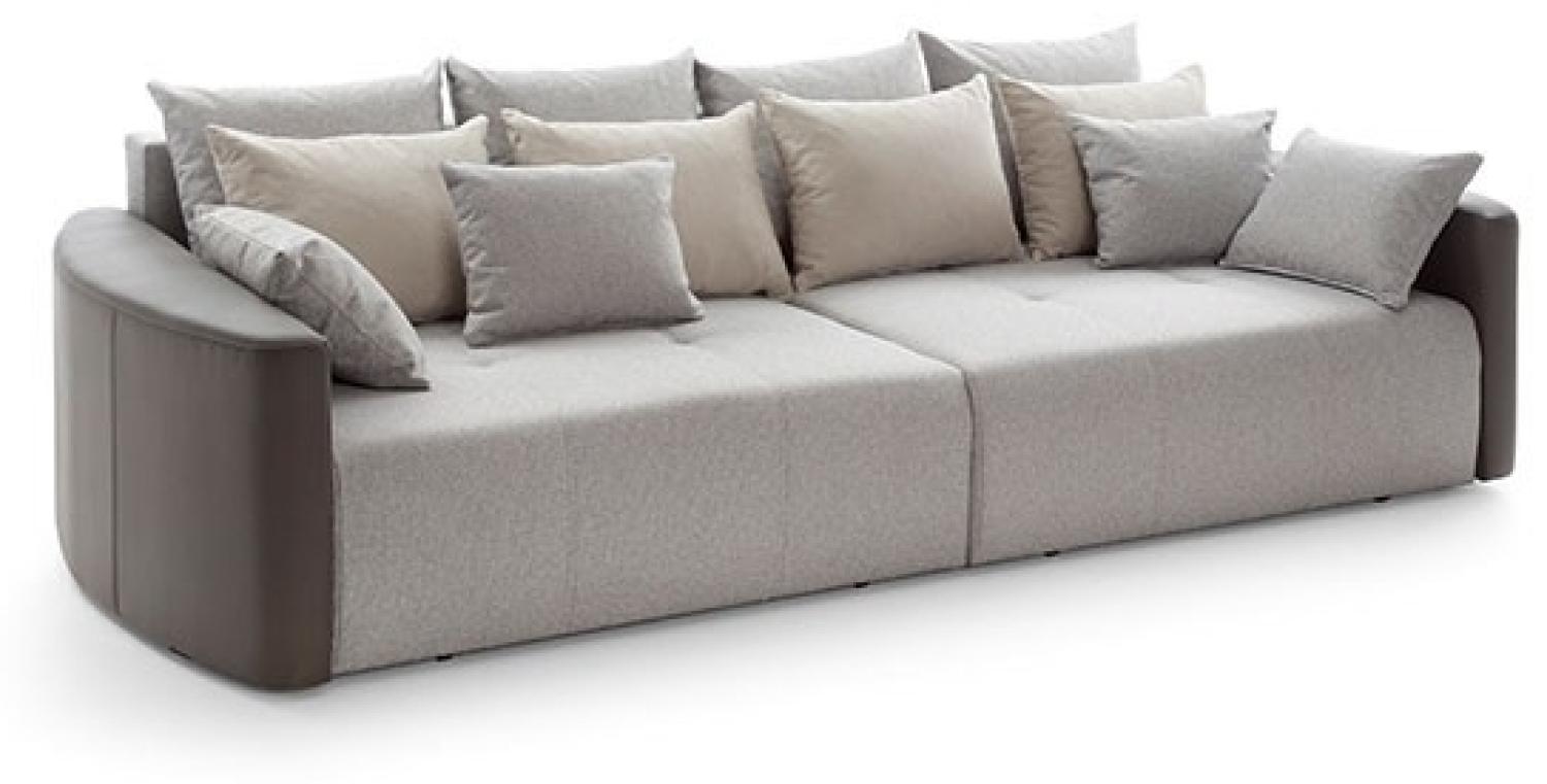 2-Sitzer Sofa Schlafsofa Couch Schlaffunktion Bettkasten beigegrau grau Bild 1