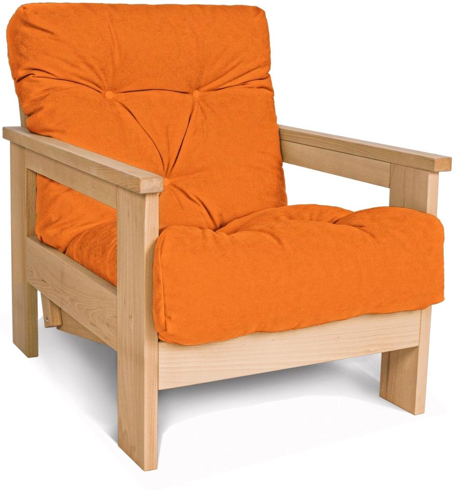 Marior HOME 'MEXICO' Sessel, Buchenholz, Natürlich, Orange Bild 1