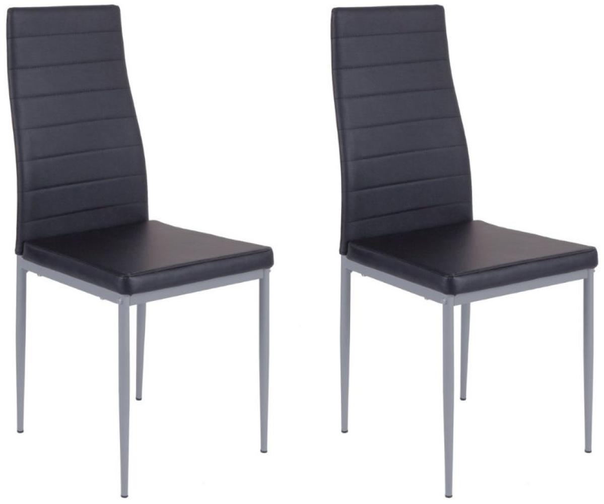 Homexperts 'PEGASUS' 2er Set Stuhl, Kunstleder schwarz, B 41 x H 95 x T 51,5 cm Bild 1