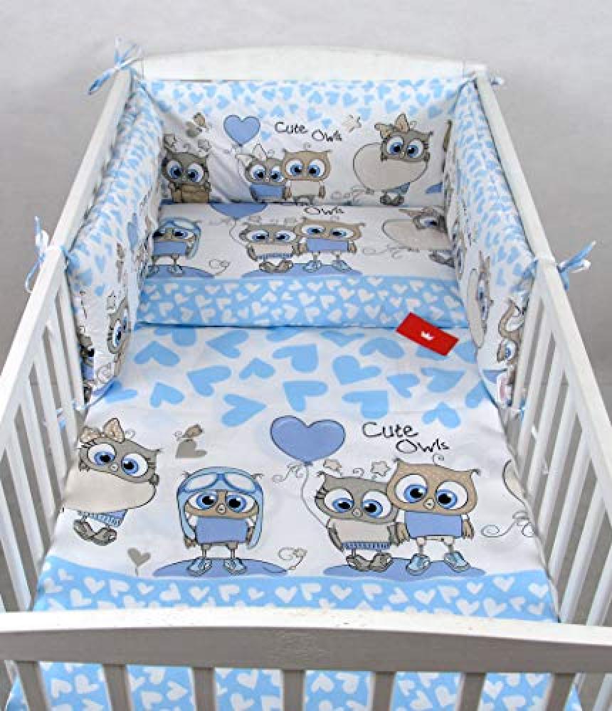 Babylux 'Eule Blau' Kinderbettwäsche 40 x 60 / 100 x 135 cm Bild 1