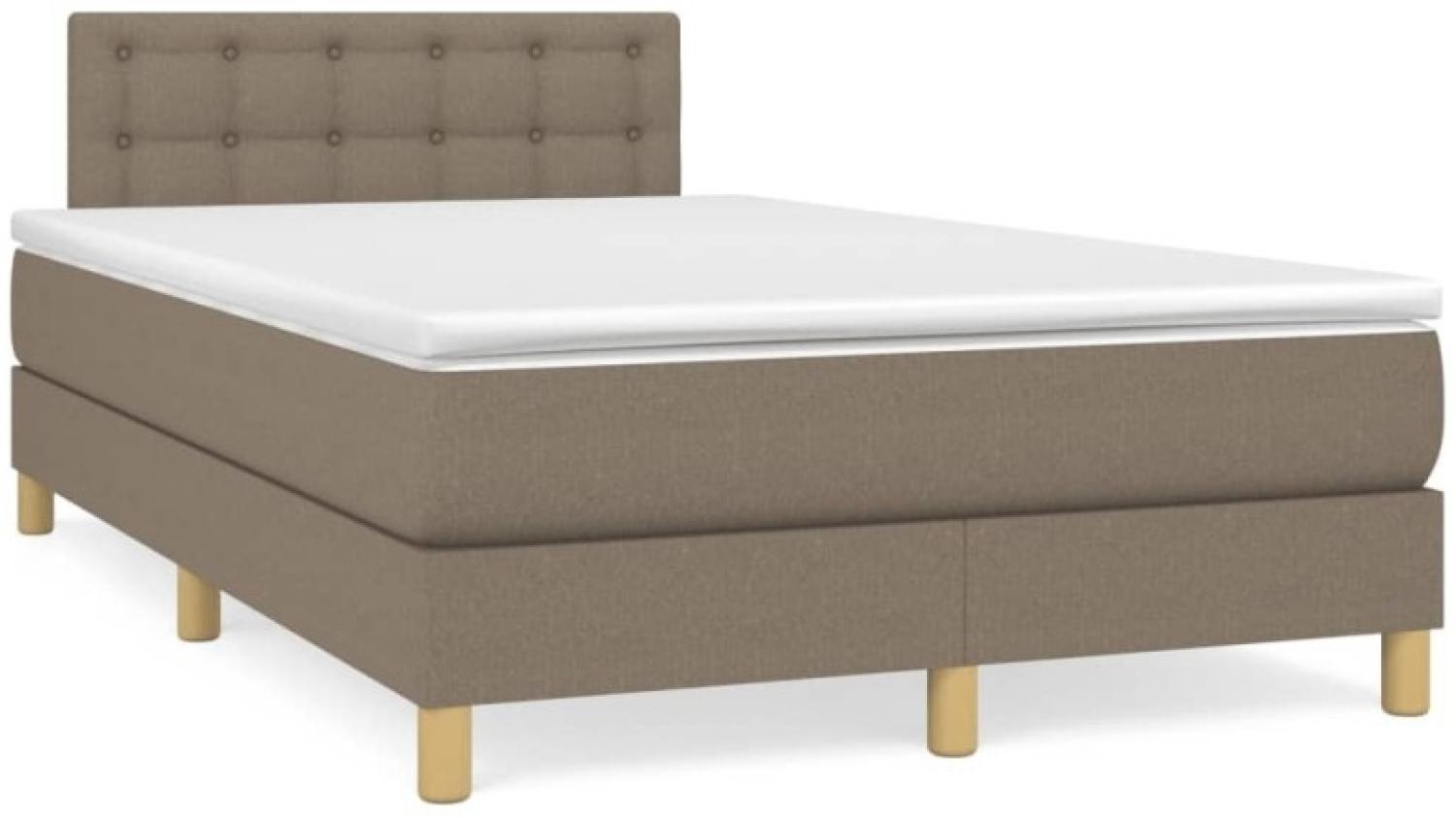 Boxspringbett mit Matratze Taupe 120x190 cm Stoff (Farbe: Taupe) Bild 1