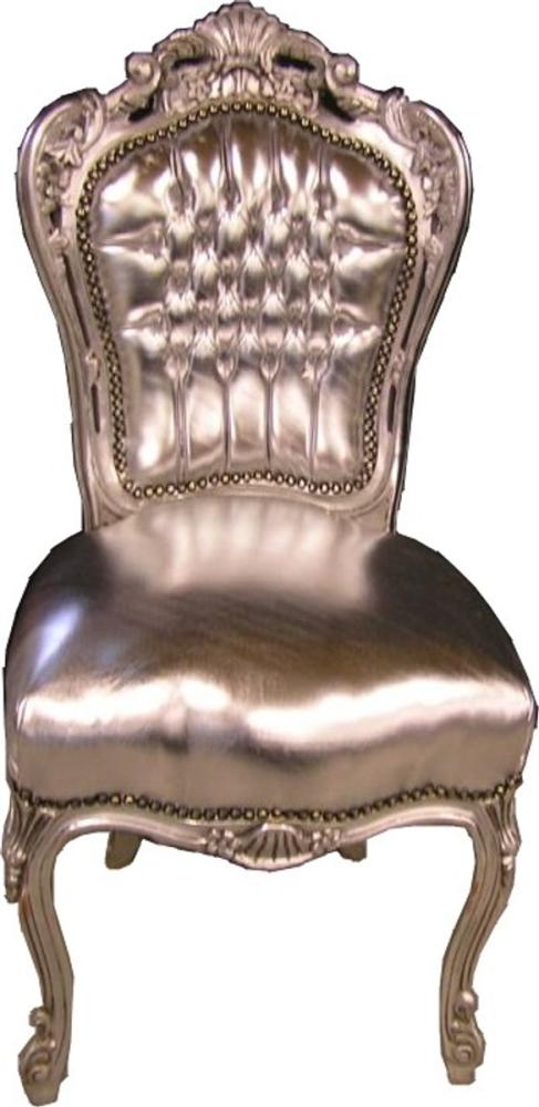 Barock Esszimmer Stuhl Silber / Silber Bild 1