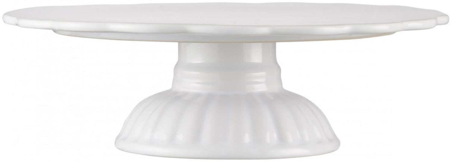 Ib Laursen - Tortenplatte auf Fuß Mynte Keramik Weiß 2079-11 Kuchenplatte Shabby Bild 1