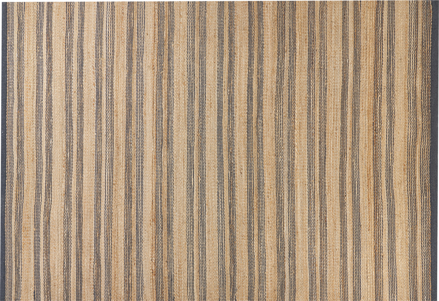 Teppich Jute beige grau 160 x 230 cm Streifenmuster Kurzflor zweiseitig BUDHO Bild 1
