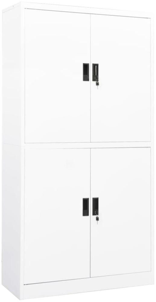 vidaXL Büroschrank Weiß Stahl, 90x40x180 cm Bild 1