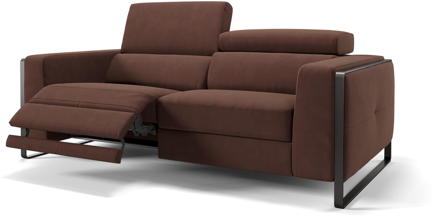 Sofanella 3-Sitzer MANZANO Stoffsofa Designersofa Couch in Dunkelbraun Bild 1