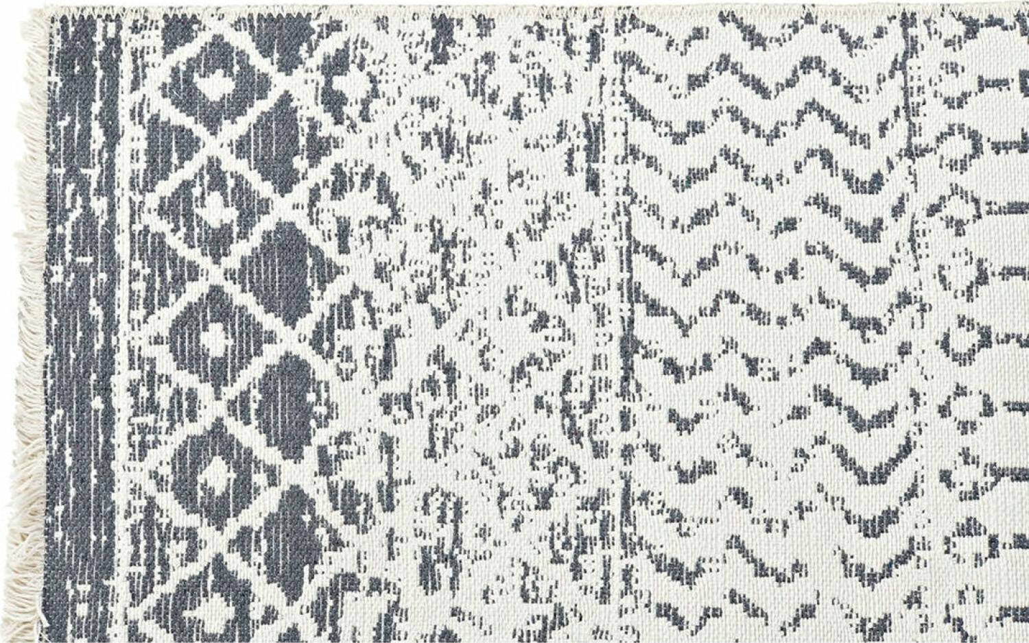 Teppich DKD Home Decor Weiß Grau Polyester Baumwolle (120 x 180 x 1 cm) Bild 1