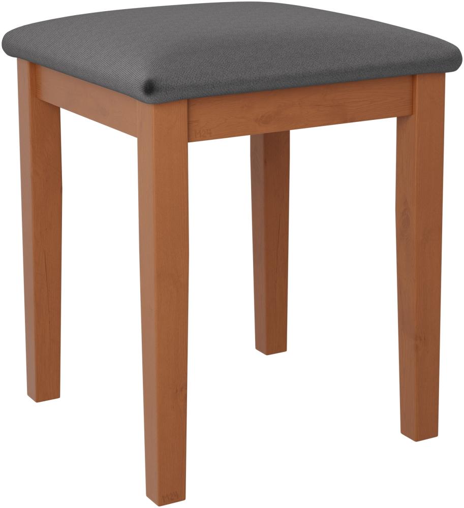 Hocker T3, Schemel bis 120 kg, aus Buchenholz, 36x36x47 cm (Stoff: Kronos 22, Holzfarbe: Erle) Bild 1