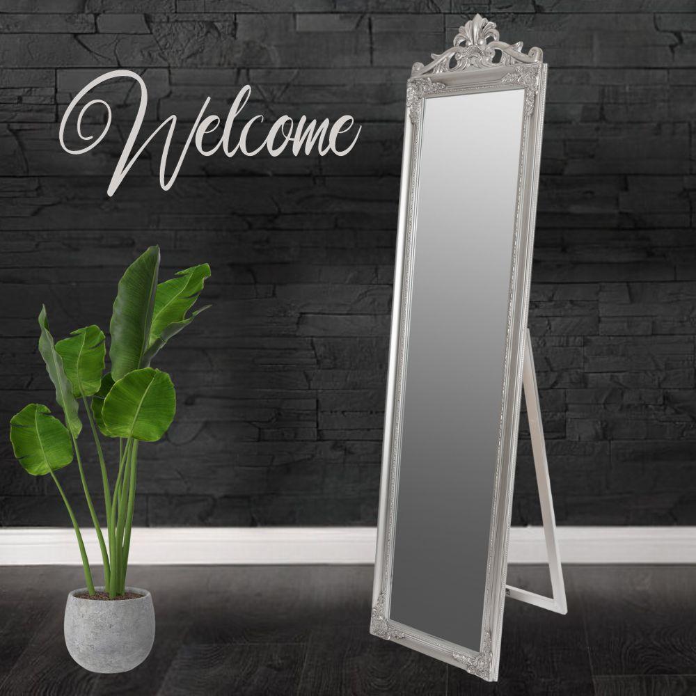 Standspiegel XENAS 180x45cm Silber Ankleidespiegel Ganzkörperspiegel Spiegel Bild 1