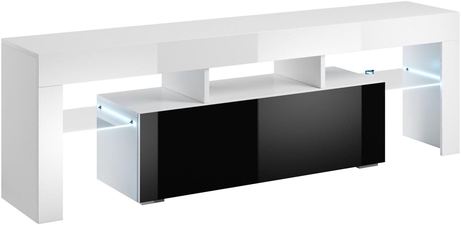 Stylefy Taro Lowboard 41x138x40 cm Weiß Schwarz Bild 1