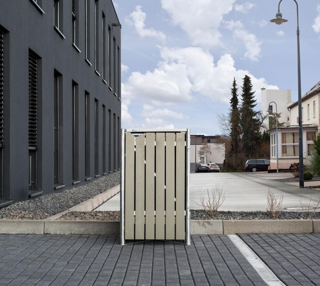 Hide Holz Mülltonnenbox für 1 Mülltonne 120 Liter | Grau | 64x61x115 cm Bild 1